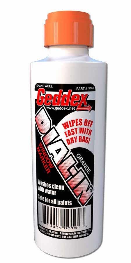 GEDDEX 916A Dial-In Window Marker Orange 3oz Bottle