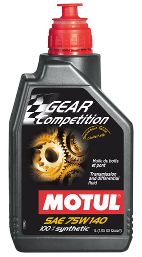 Motul 105779 Gear Competition Fully Synthetic Transmission Fluid 75W140 - 1L, Ester Based