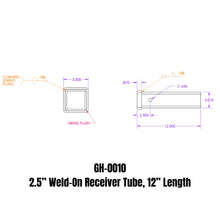 Load image into Gallery viewer, GEN-Y Hitch GH-0010 Weld-On Receiver Tube