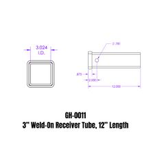 Load image into Gallery viewer, GEN-Y Hitch GH-0011 Weld-On Receiver Tube