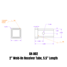 Load image into Gallery viewer, GEN-Y Hitch GH-002 Weld-On Receiver Tube