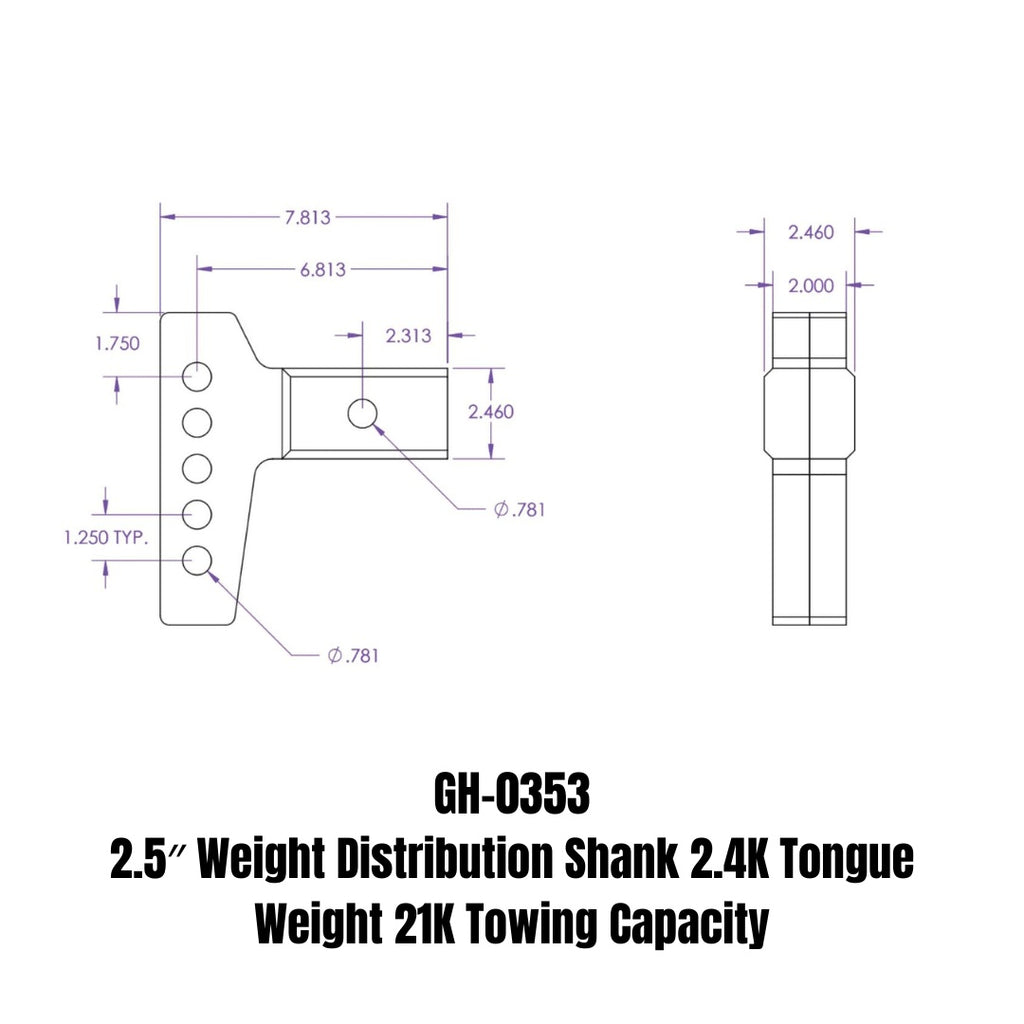 GEN-Y Hitch GH-0353 Weight Distribution Shank
