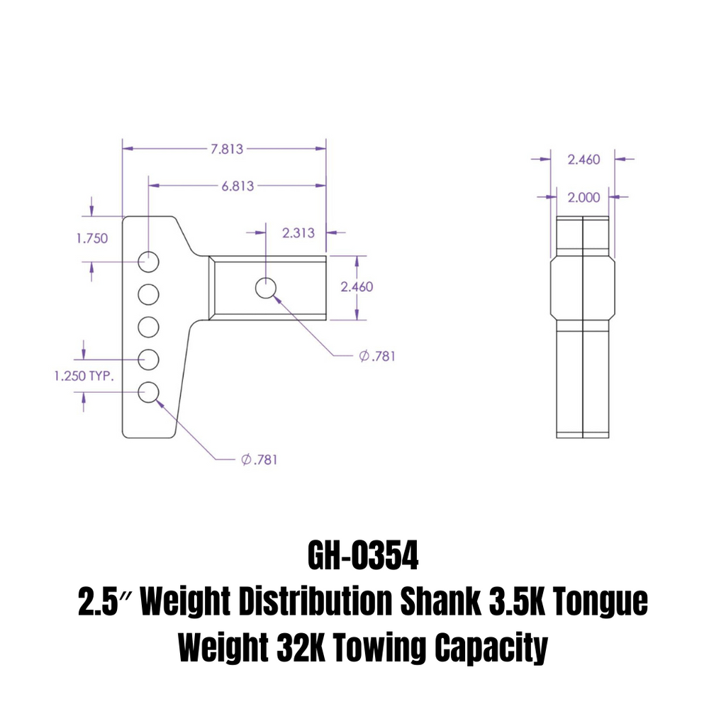 GEN-Y Hitch GH-0354 Weight Distribution Shank