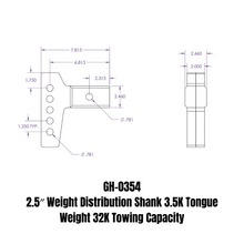 Load image into Gallery viewer, GEN-Y Hitch GH-0354 Weight Distribution Shank