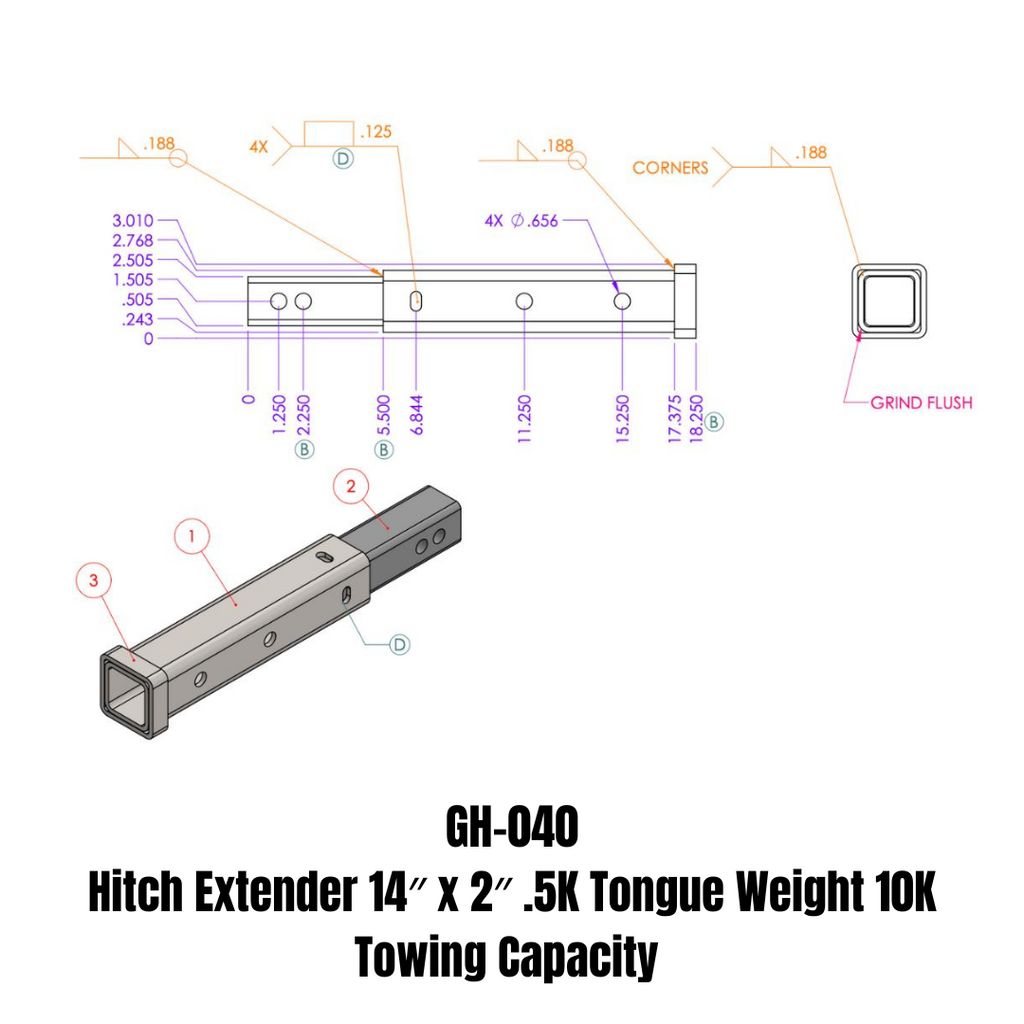GEN-Y Hitch GH-040 Hitch Extender