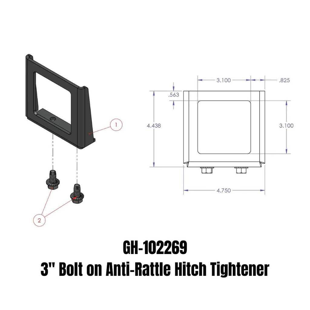 GEN-Y Hitch GH-102269 Anti-Rattle Hitch Tightener