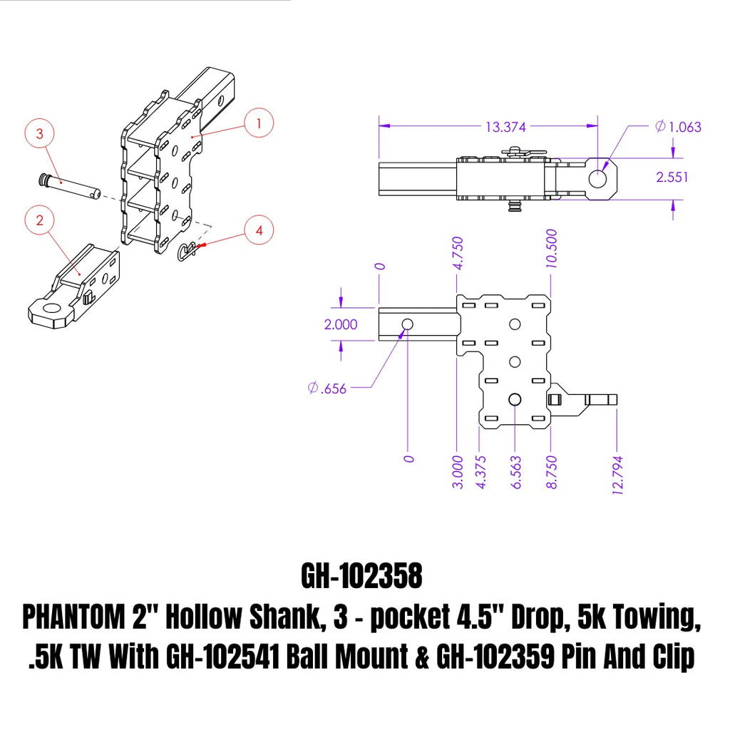 GEN-Y Hitch GH-102358 PHANTOM Drop Hitch