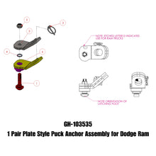Load image into Gallery viewer, GEN-Y Hitch GH-103535 Safety Chain Anchors for Select Dodge Ram 1500, Dodge Ram 2500, Dodge Ram 3500, Dodge Ram 4500, Dodge Ram