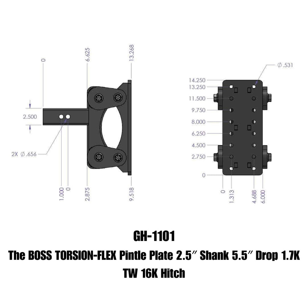 GEN-Y Hitch GH-1101 BOSS Pintle Plate