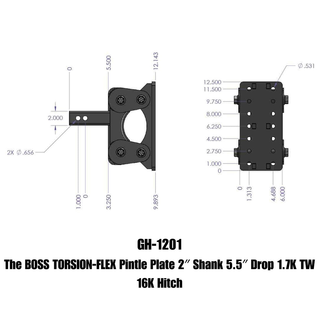 GEN-Y Hitch GH-1201 BOSS Pintle Plate