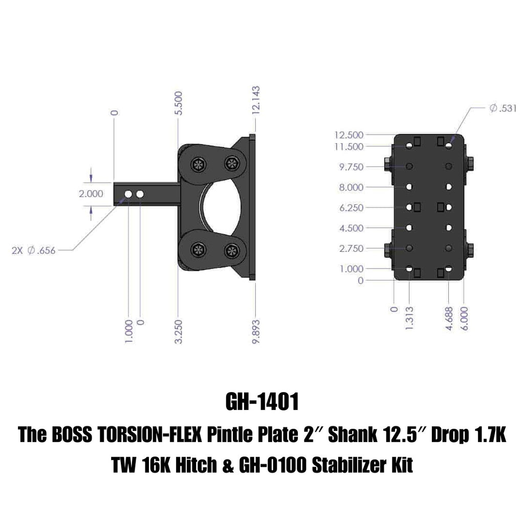 GEN-Y Hitch GH-1401 BOSS Pintle Plate