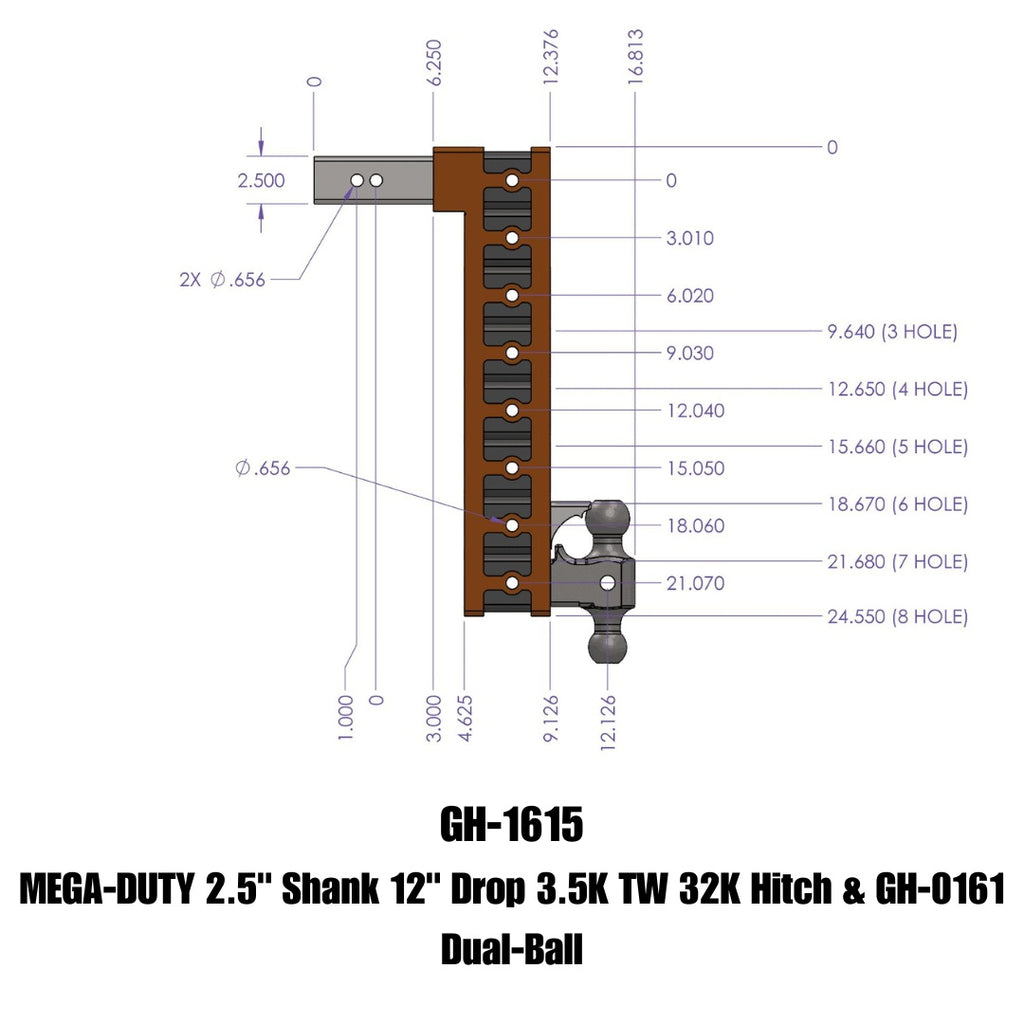 GEN-Y Hitch GH-1615 MEGA-DUTY Drop Hitch