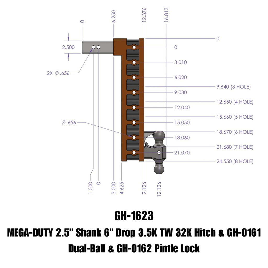 GEN-Y Hitch GH-1623 MEGA-DUTY Drop Hitch