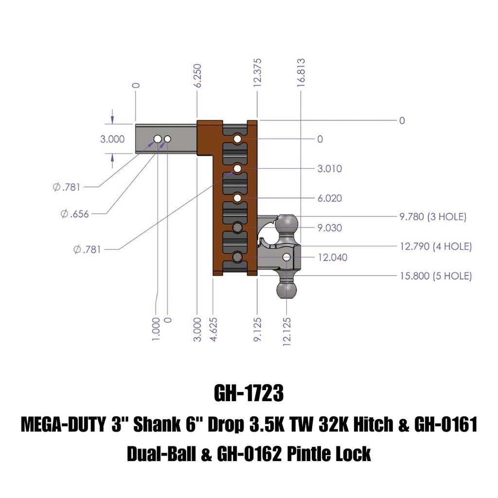 GEN-Y Hitch GH-1723 MEGA-DUTY Drop Hitch