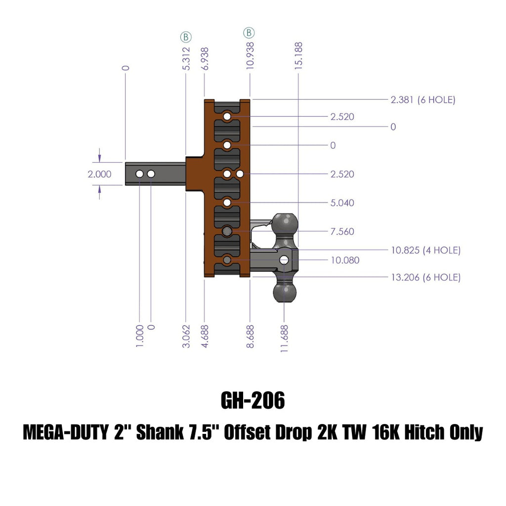GEN-Y Hitch GH-206 MEGA-DUTY Drop Hitch