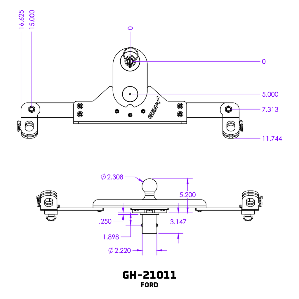 GEN-Y Hitch GH-21011 GoosePuck 2 Offset Ball