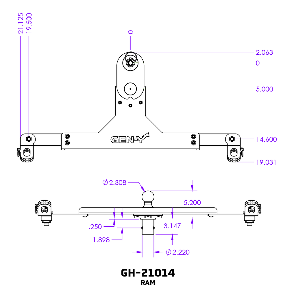 GEN-Y Hitch GH-21014 GoosePuck 2 Offset Ball
