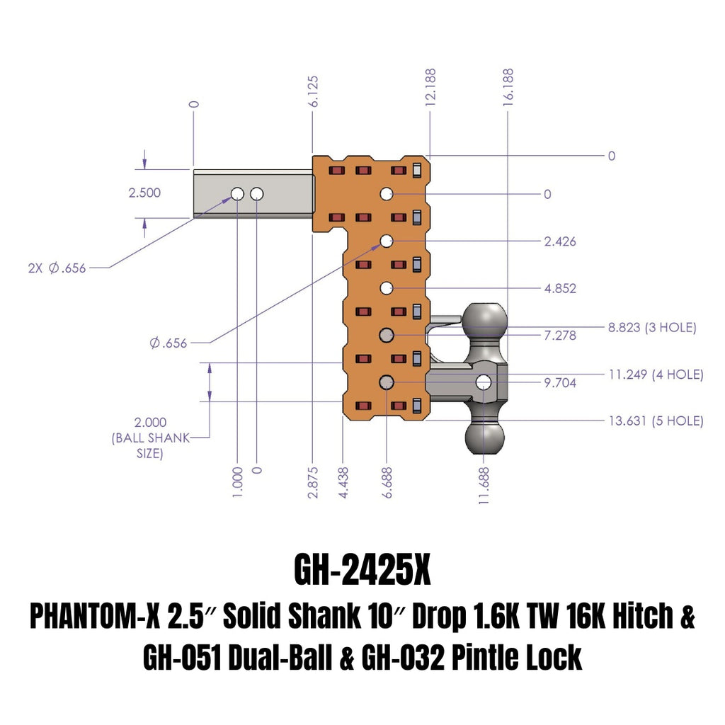 GEN-Y Hitch GH-2425X PHANTOM-X Drop Hitch