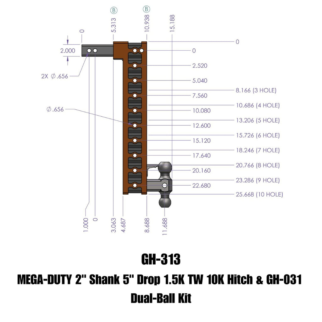 GEN-Y Hitch GH-313 MEGA-DUTY Drop Hitch