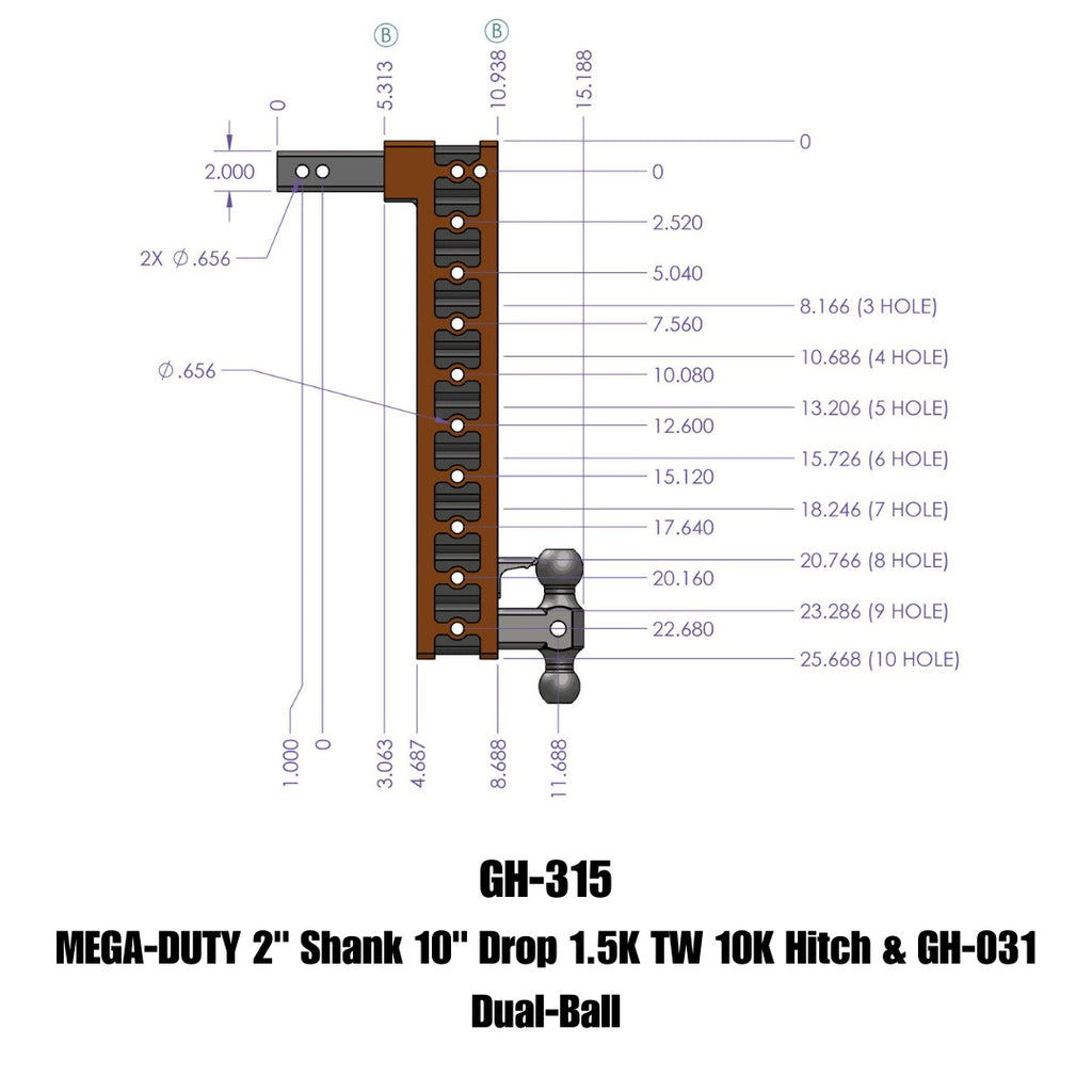 GEN-Y Hitch GH-315 MEGA-DUTY Drop Hitch