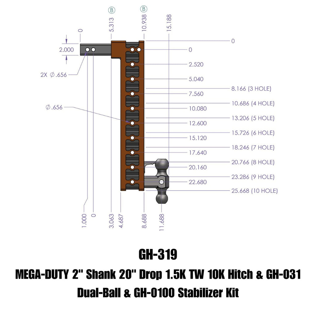 GEN-Y Hitch GH-319 MEGA-DUTY Drop Hitch
