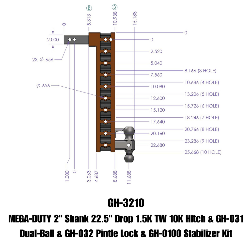 GEN-Y Hitch GH-3210 MEGA-DUTY Drop Hitch