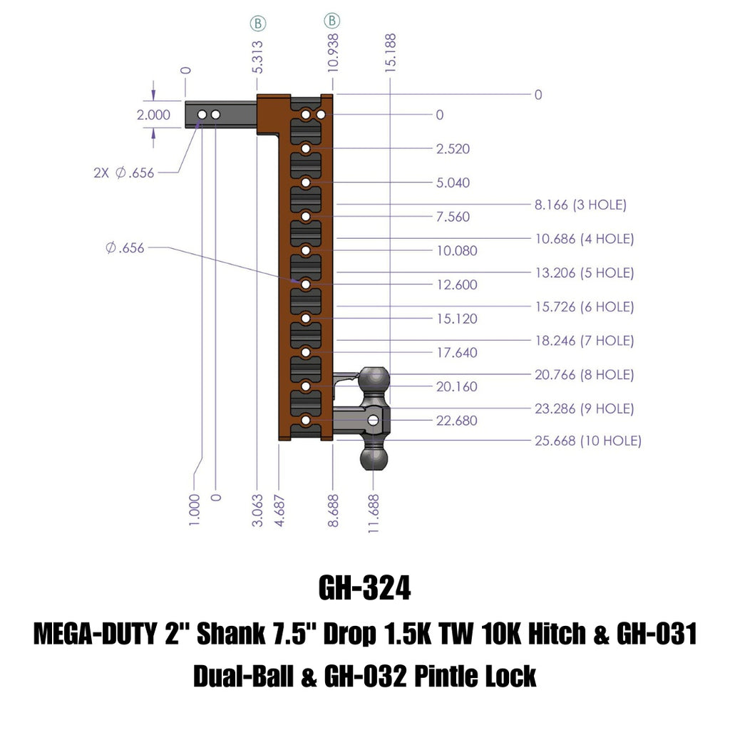 GEN-Y Hitch GH-324 MEGA-DUTY Drop Hitch