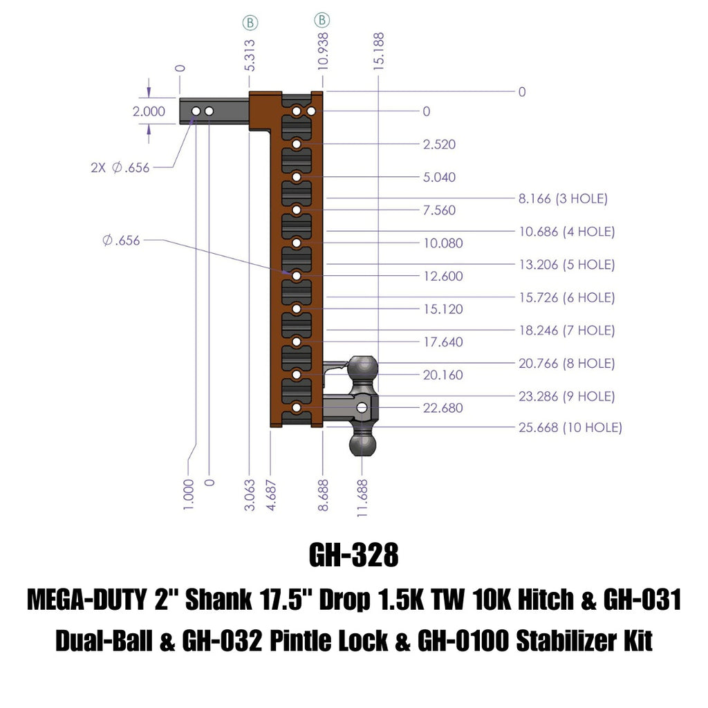GEN-Y Hitch GH-328 MEGA-DUTY Drop Hitch