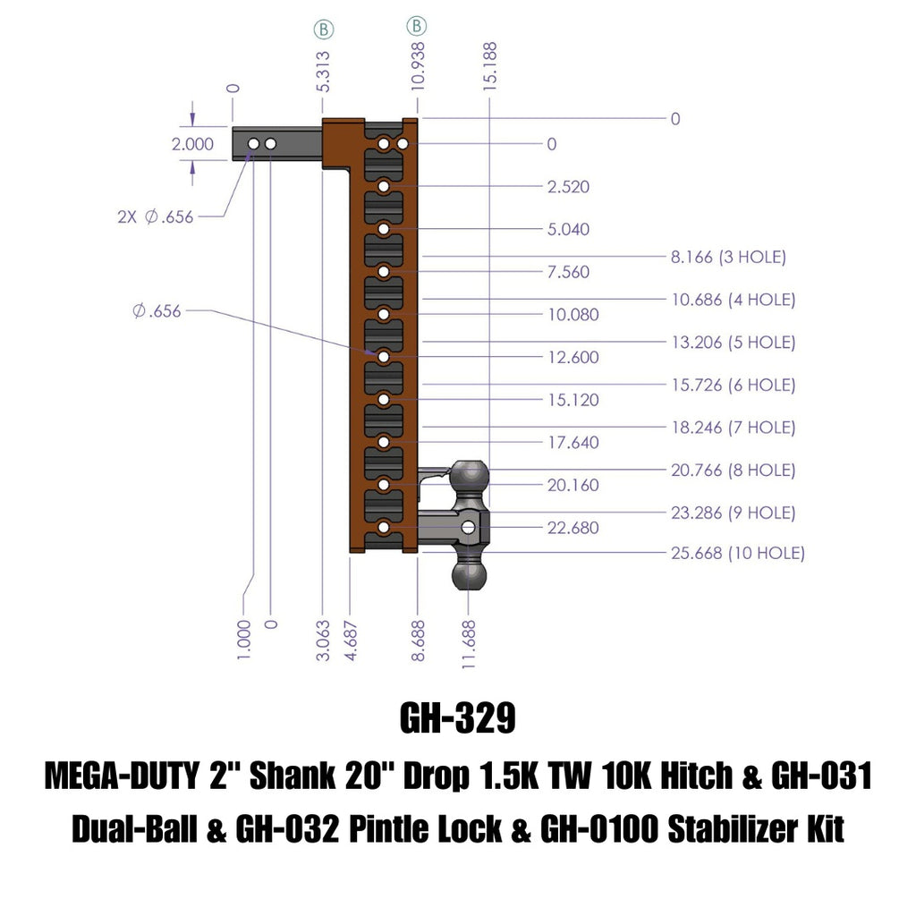 GEN-Y Hitch GH-329 MEGA-DUTY Drop Hitch