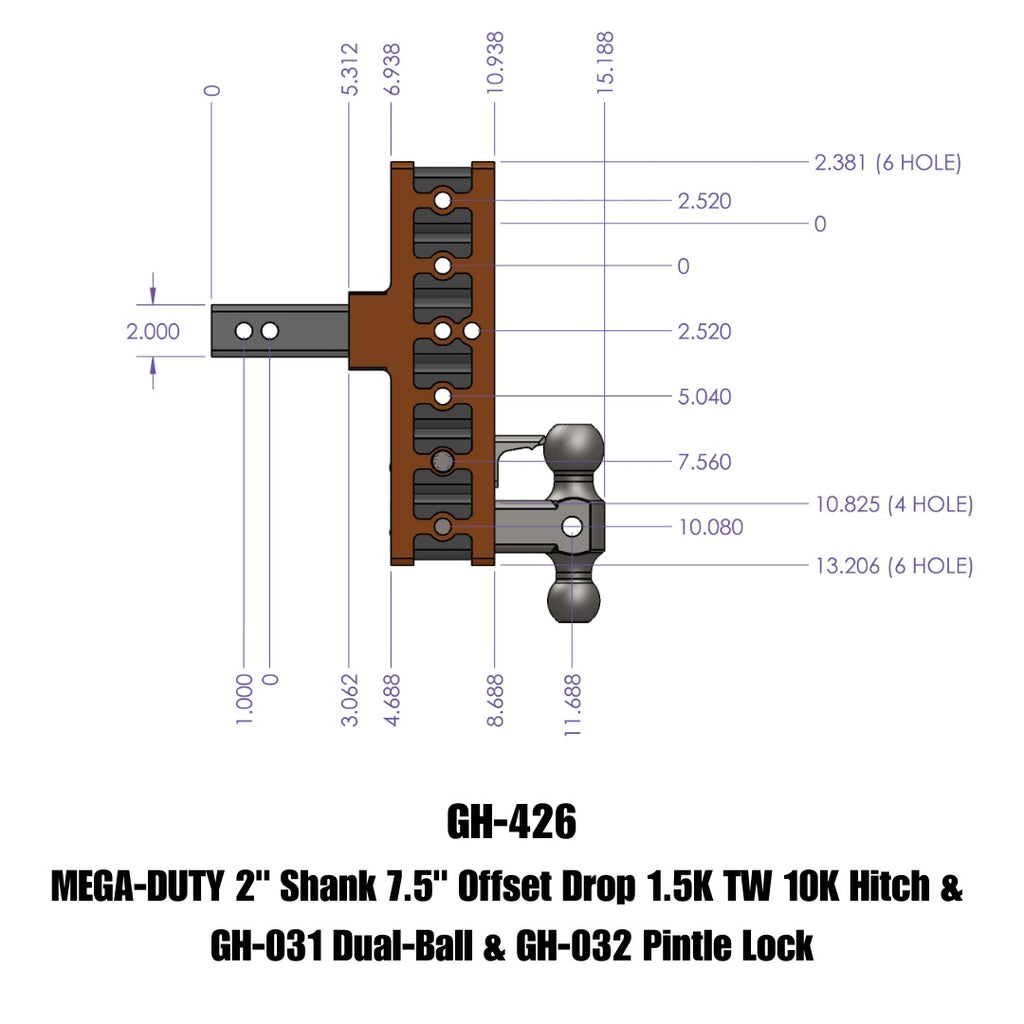 GEN-Y Hitch GH-426 MEGA-DUTY Drop Hitch