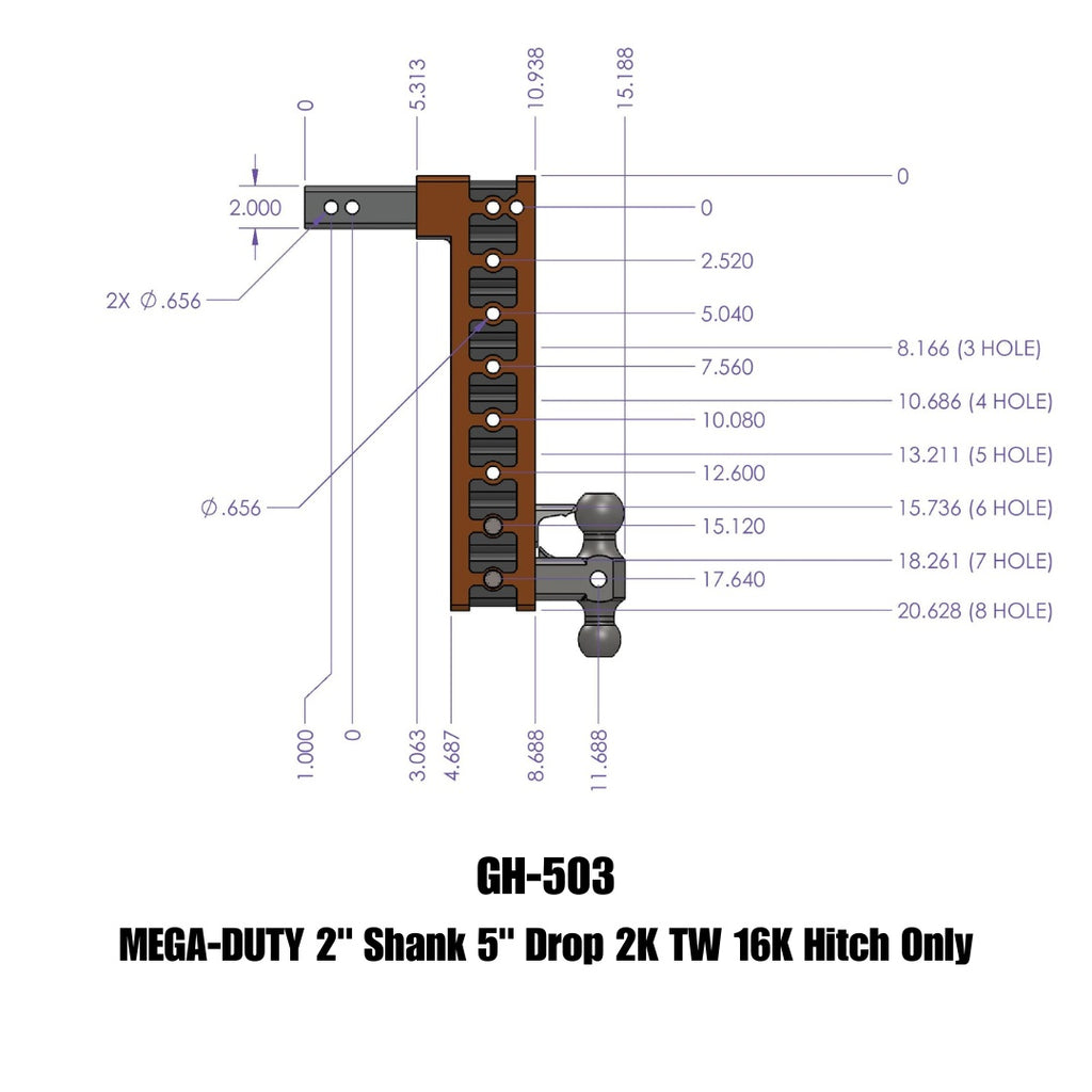 GEN-Y Hitch GH-503 MEGA-DUTY Drop Hitch