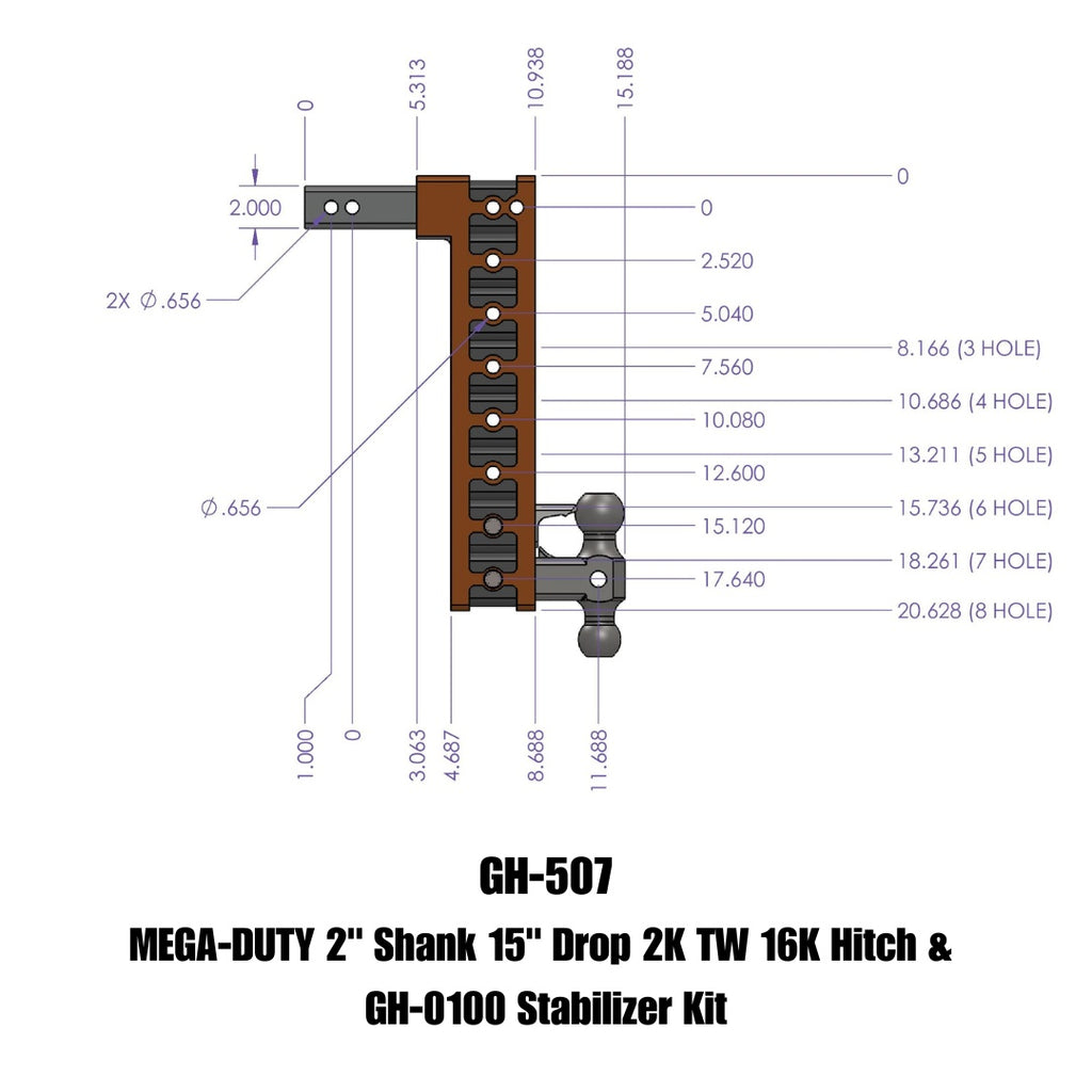 GEN-Y Hitch GH-507 MEGA-DUTY Drop Hitch