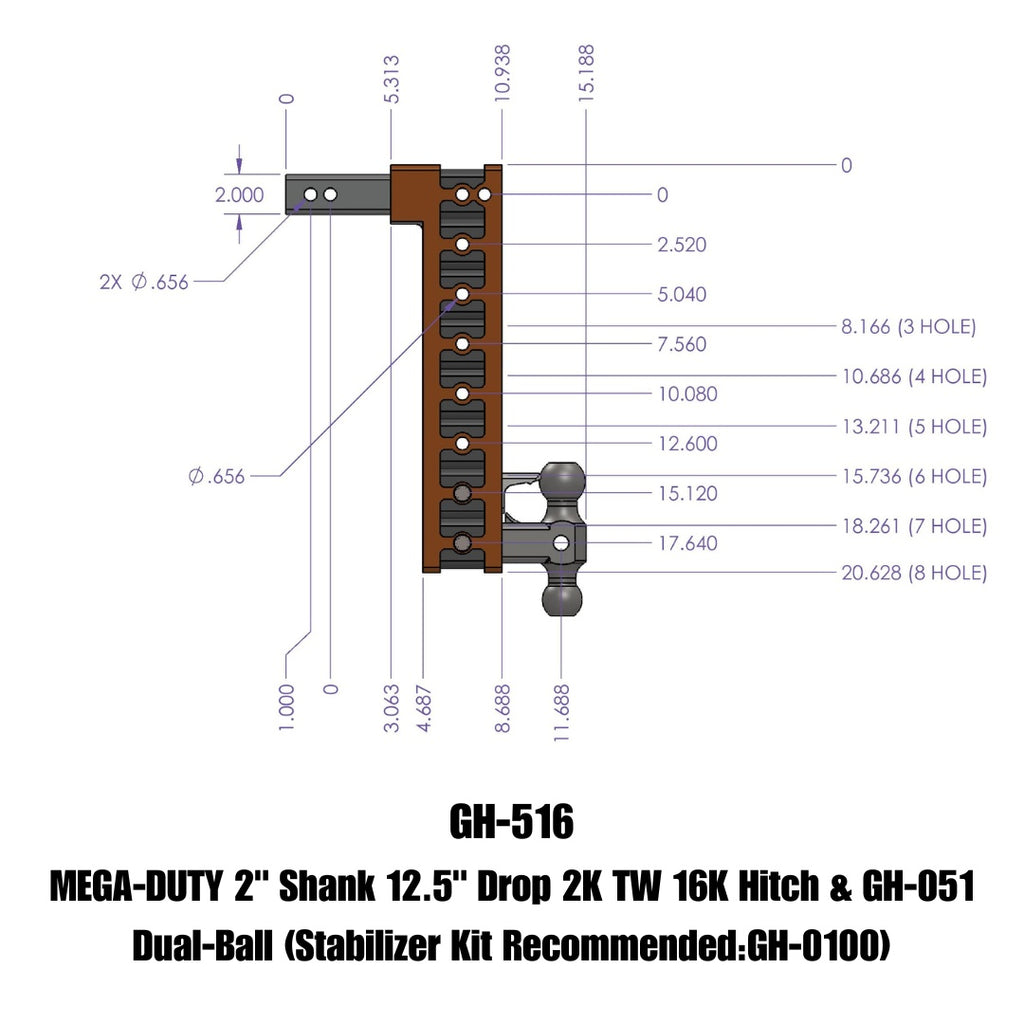 GEN-Y Hitch GH-516 MEGA-DUTY Drop Hitch