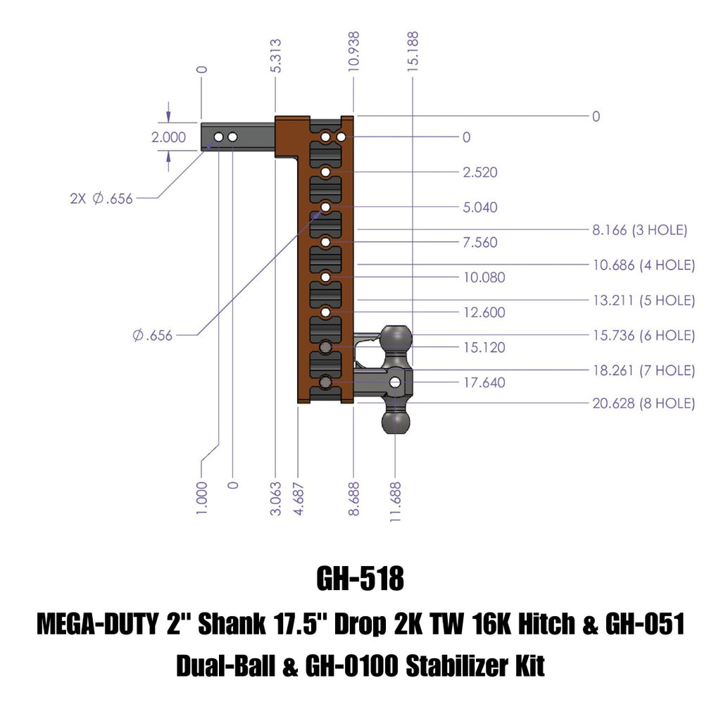 GEN-Y Hitch GH-518 MEGA-DUTY Drop Hitch