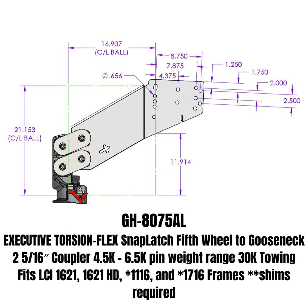 GEN-Y Hitch GH-8075AL EXECUTIVE 5th Wheel to Gooseneck