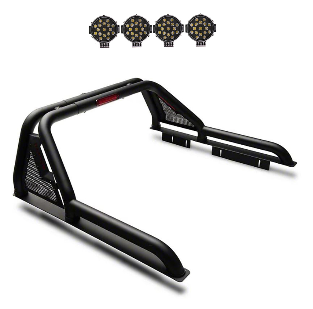 Black Horse Off Road GLRB-03B-PLB Gladiator Roll Bar Kit for Select Chevrolet Colorado, GMC Canyon, Toyota Tacoma
