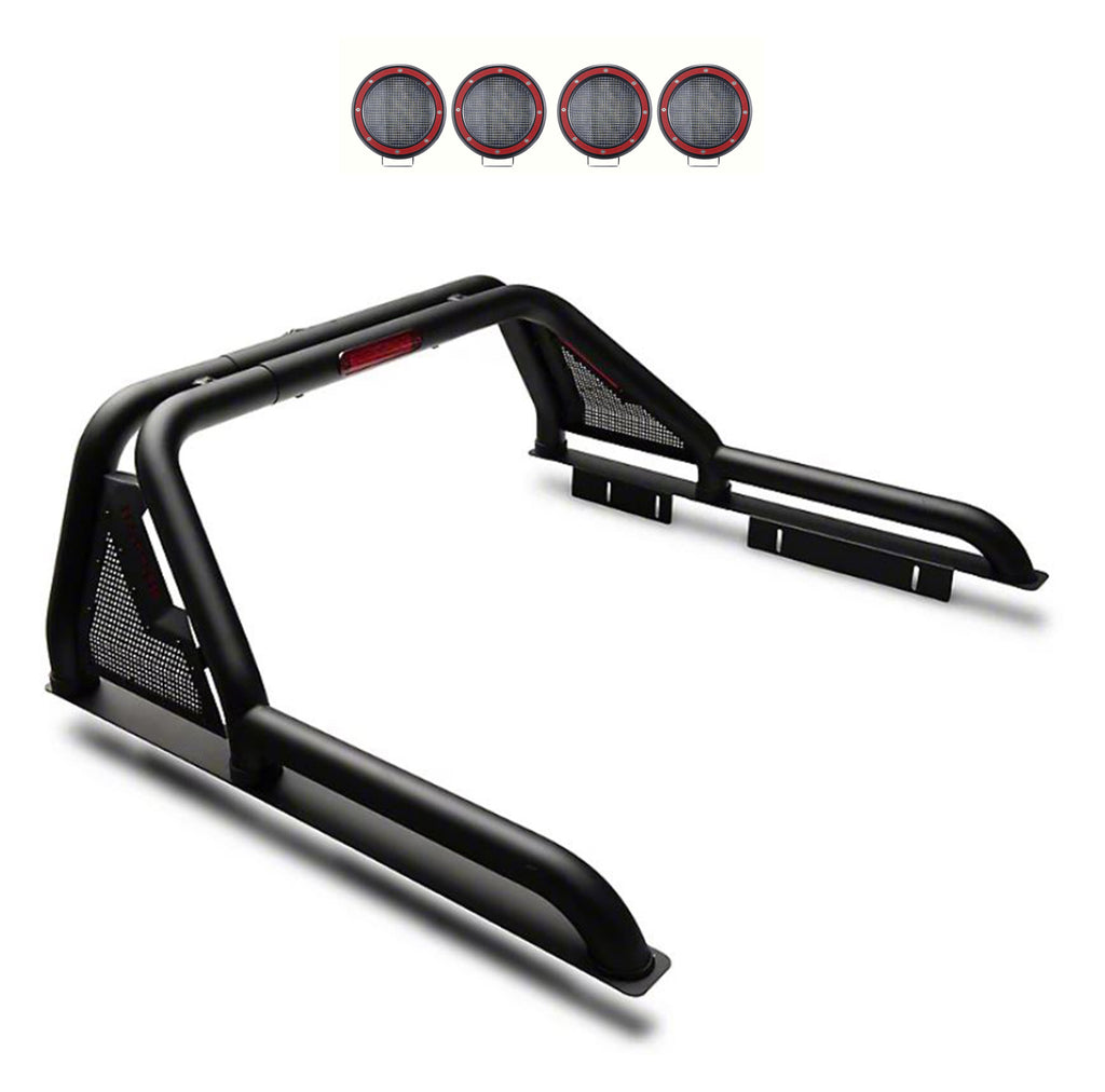 Black Horse Off Road GLRB-03B-PLFR Gladiator Roll Bar Kit for Select Chevrolet Colorado, GMC Canyon, Toyota Tacoma