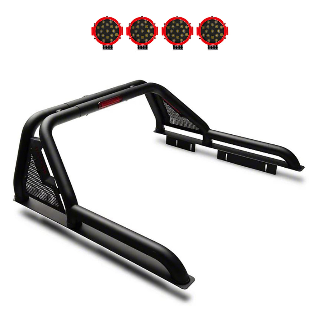 Black Horse Off Road GLRB-03B-PLR Gladiator Roll Bar Kit for Select Chevrolet Colorado, GMC Canyon, Toyota Tacoma
