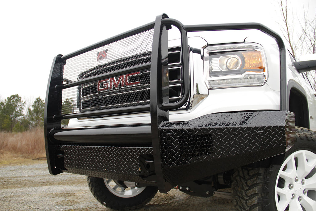 Fab Fours GM07-K2160-1 Black Steel Front Ranch Bumper for Select GMC Sierra