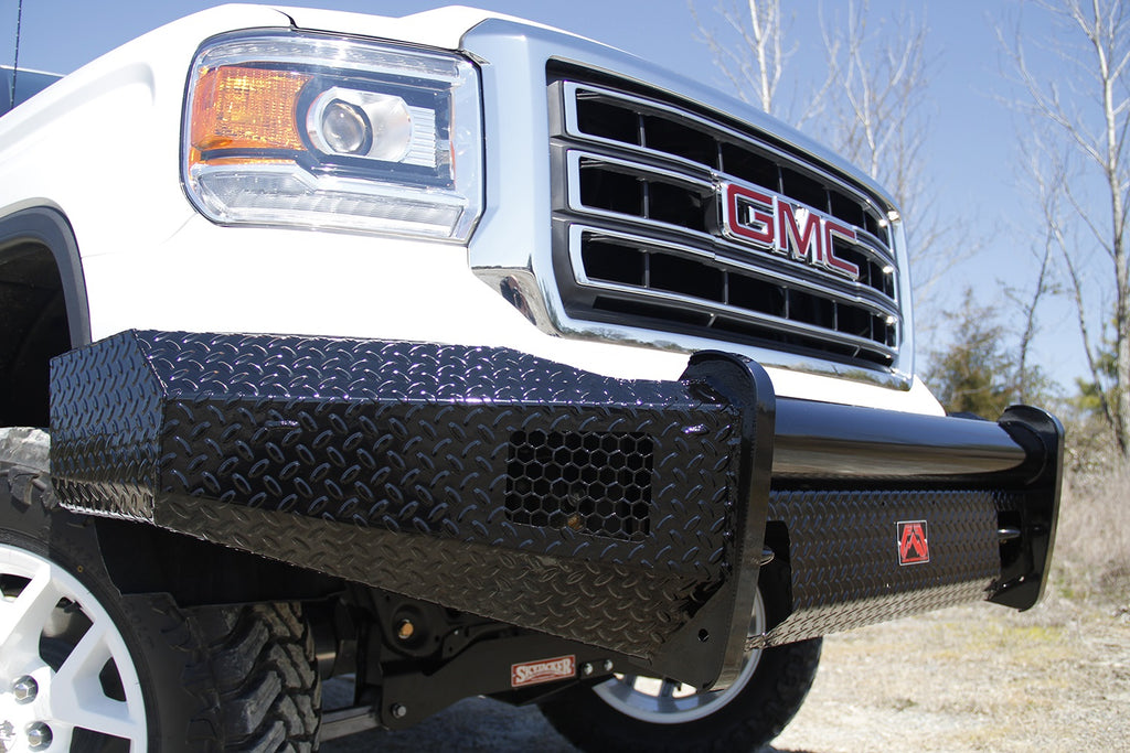 Fab Fours GM07-K2161-1 Black Steel Front Ranch Bumper for Select GMC Sierra