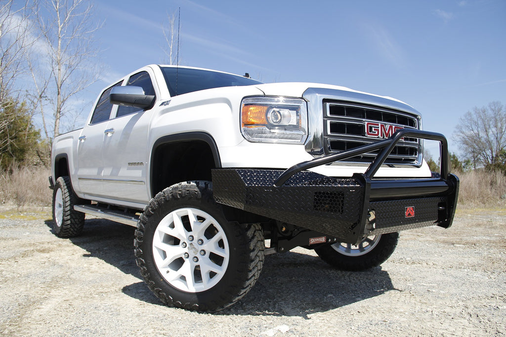 Fab Fours GM07-K2162-1 Black Steel Front Ranch Bumper for Select GMC Sierra