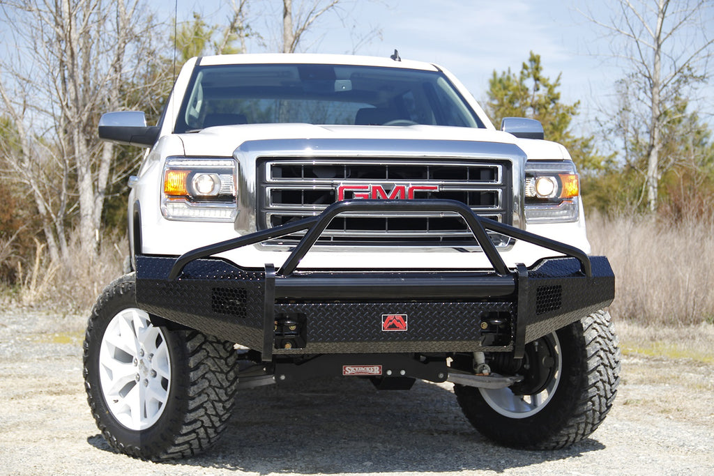 Fab Fours GM07-K2162-1 Black Steel Front Ranch Bumper for Select GMC Sierra