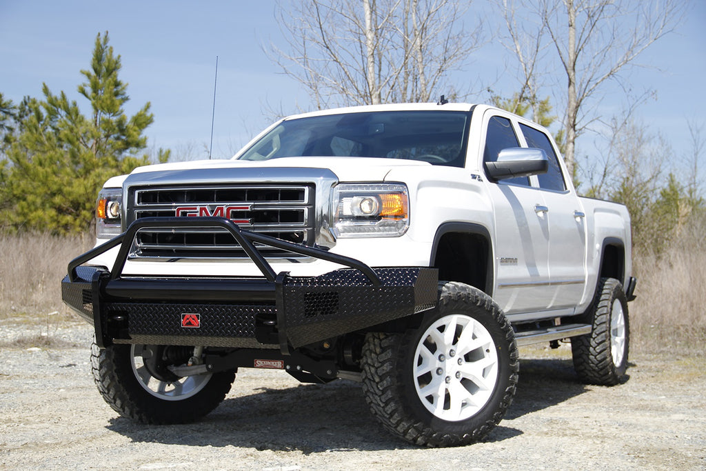 Fab Fours GM07-K2162-1 Black Steel Front Ranch Bumper for Select GMC Sierra