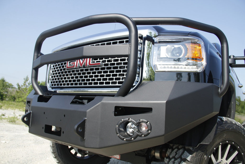 Fab Fours GM14-A3150-1 Premium Heavy Duty Winch Front Bumper for Select GMC Sierra HD, GMC Sierra HD