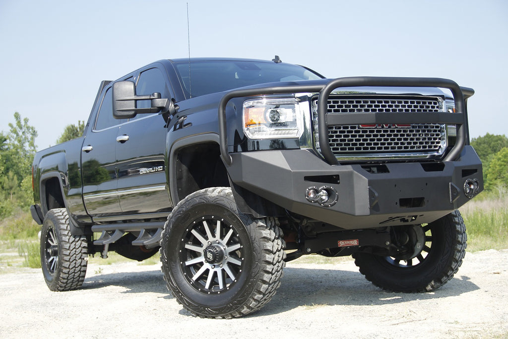 Fab Fours GM14-A3150-B Premium Heavy Duty Winch Front Bumper for Select GMC Sierra HD, GMC Sierra HD