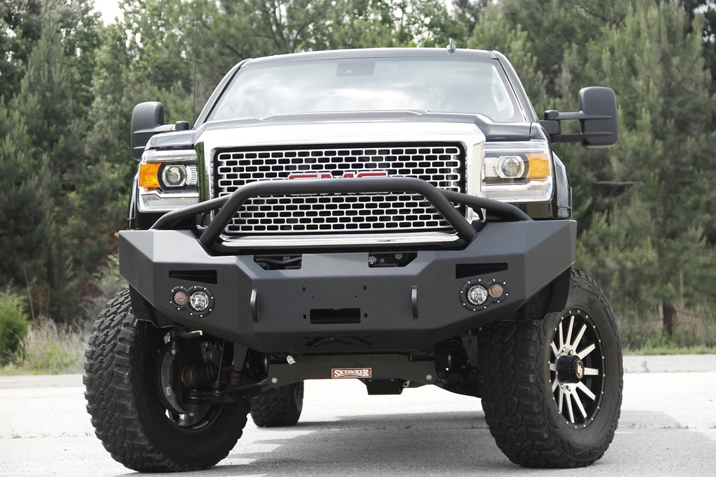 Fab Fours GM14-A3152-1 Premium Heavy Duty Winch Front Bumper for Select GMC Sierra HD, GMC Sierra HD