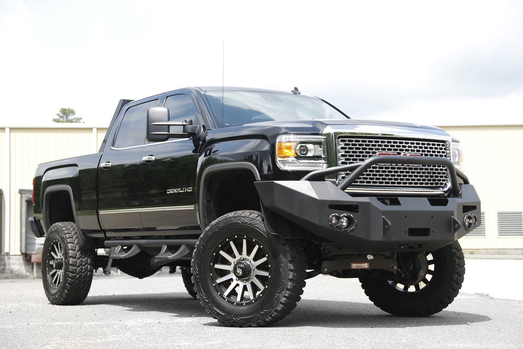 Fab Fours GM14-A3152-1 Premium Heavy Duty Winch Front Bumper for Select GMC Sierra HD, GMC Sierra HD