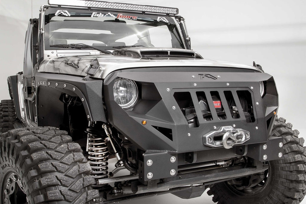 Fab Fours GR1000-B Grumper Grill/Front Bumper for Select Jeep Wrangler, Jeep Wrangler JK