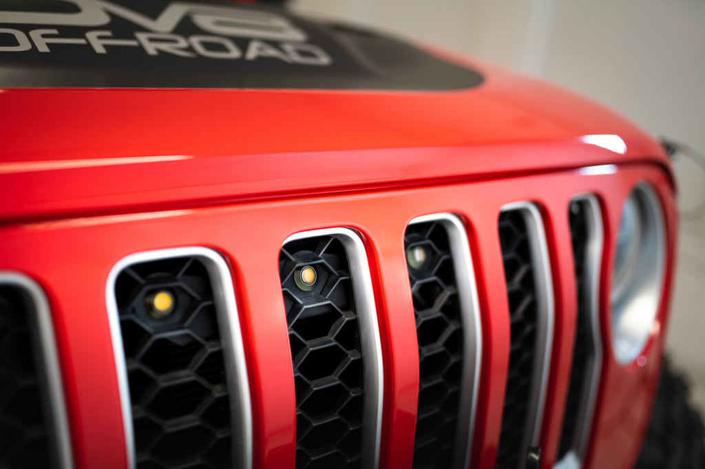 DV8 Offroad GRGL-01 GRGL-01 20-22 JEEP GLADIATOR JT FRONT GRILL AMBER ACCENT LIGHTS for Select Jeep Gladiator