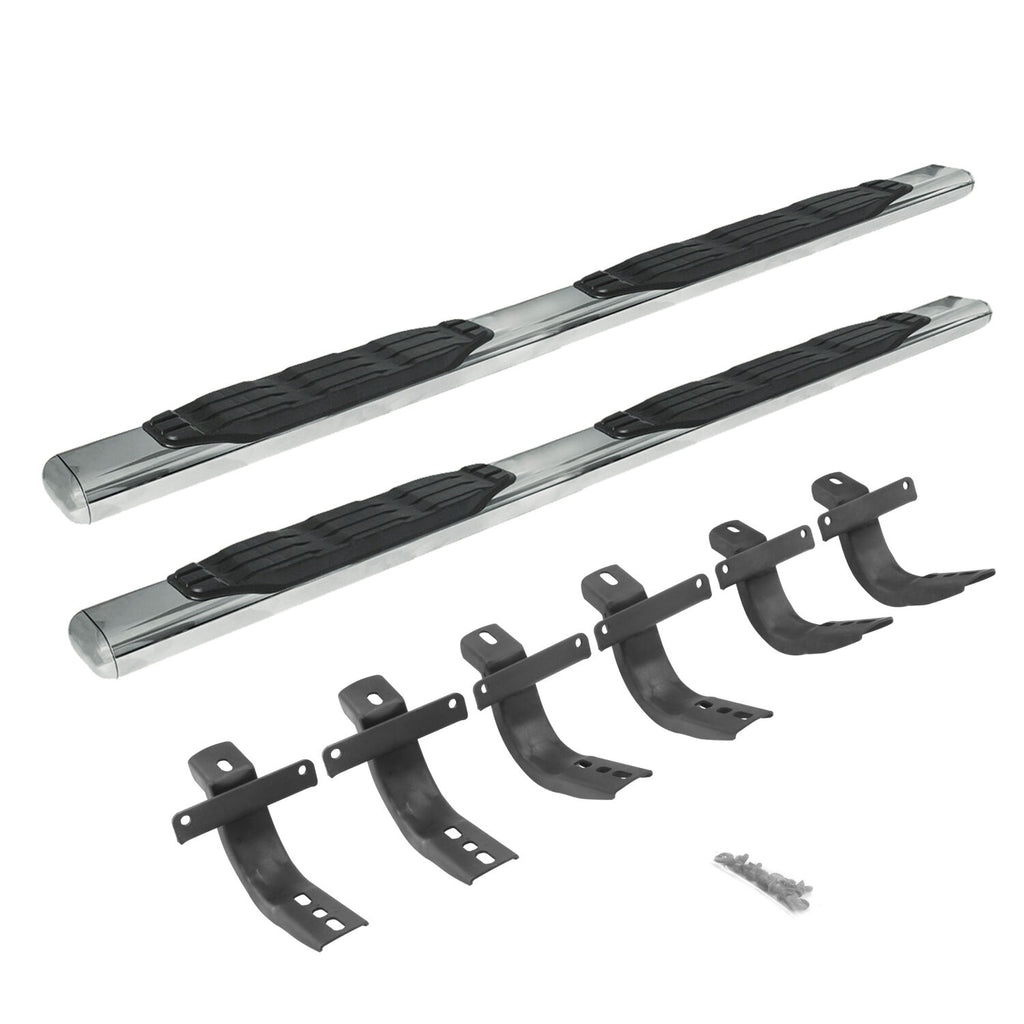 Go Rhino 105412973PS 5" 1000 Series Side Steps with Mounting Brackets Kit for Select Ford Bronco